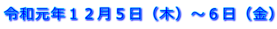 令和元年１２月５日（木）～６日（金）